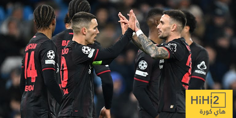 باير ليفركوزن يتقدم على مانشستر سيتي في الشوط الاول