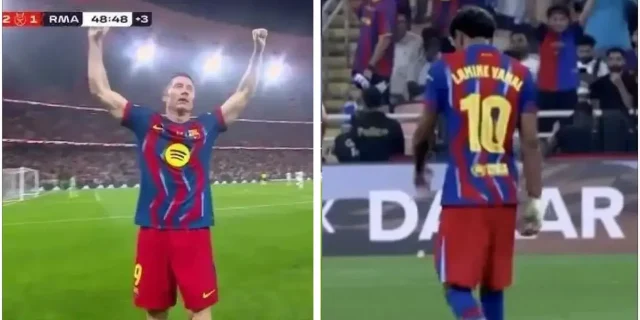 لماذا لم يحتفل لامين بهدف ليفاندوفسكي في الكلاسيكو.. إليكم السبب!