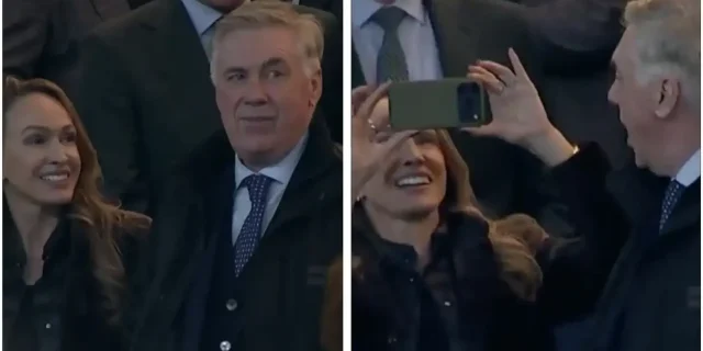 أنشيلوتي يردد نشيد ريال مدريد في مدرجات البيرنابيو