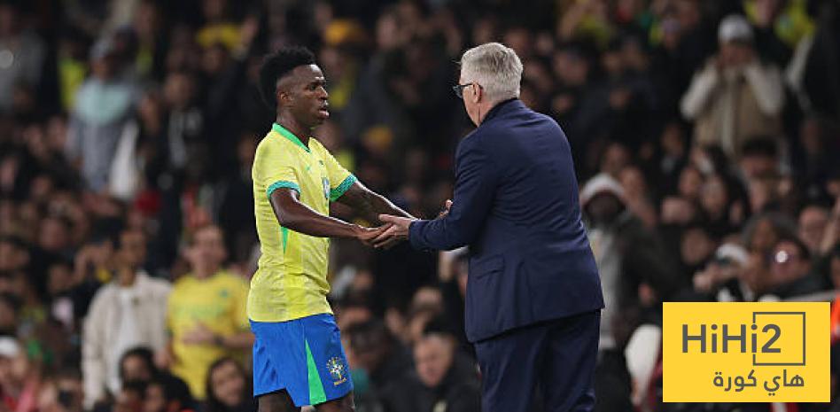 أنشيلوتي: فينيسيوس مع البرازيل مختلف تمامًا عن ريال مدريد