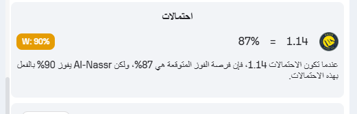 الذكاء الاصطناعي يختار الفائز من مباراة النصر والحزم 1