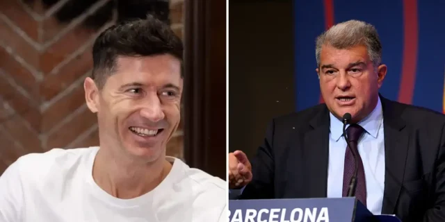 ليفاندوفسكي يدعم لابورتا للفوز في انتخابات برشلونة