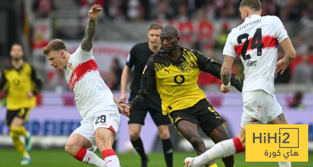 إحصائيات الشوط الأول لمباراة بوروسيا دورتموند وشتوتغارت