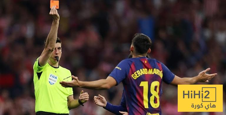 ماذا يقول القانون في البطاقة الحمراء على مارتين ؟