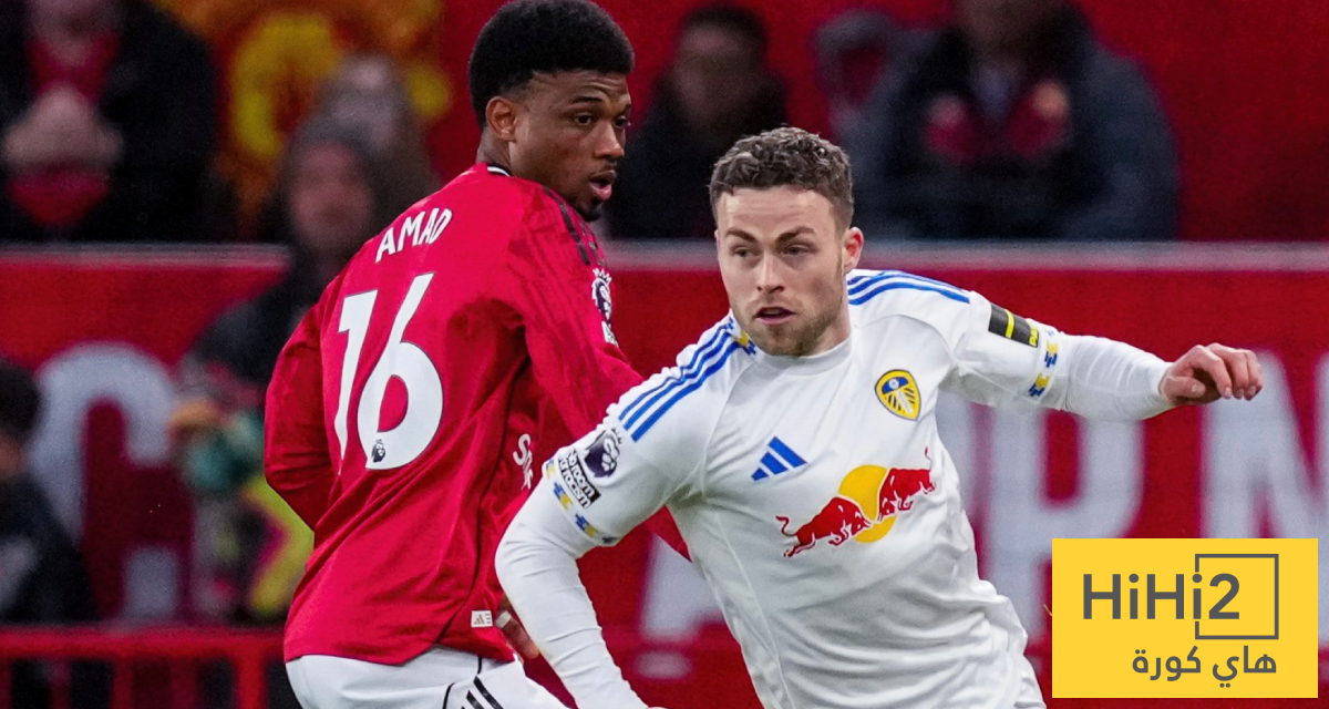 إحصائيات نصف ساعة من مباراة مانشستر يونايتد وليدز