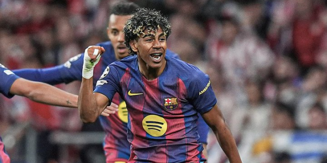 لامين يامال يكسر رقم مبابي القياسي في دوري الابطال