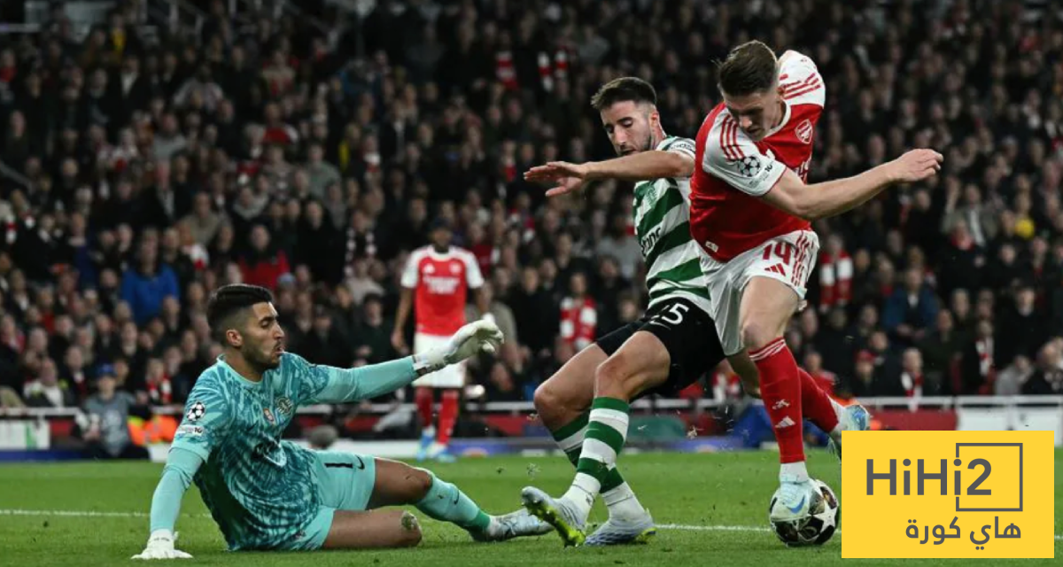 إحصائيات الشوط الأول لمباراة أرسنال وسبورتنيغ لشبونة