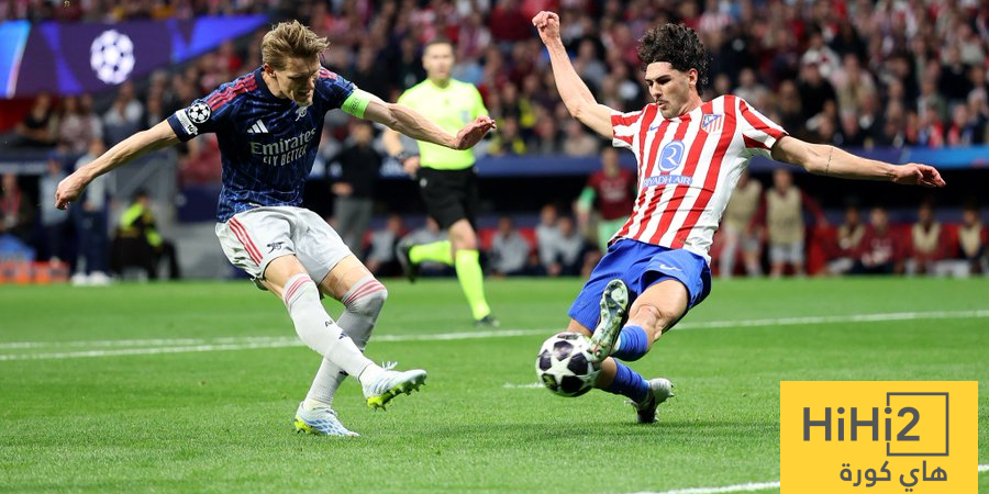 ارسنال يتقدم على اتلتيكو مدريد في الشوط الاول