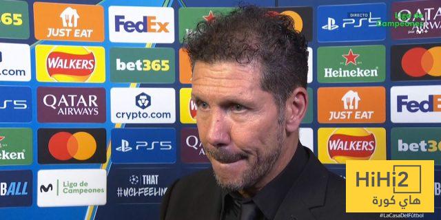 سيميوني يرفض الحديث عن التحكيم بعد الخسارة أمام أرسنال