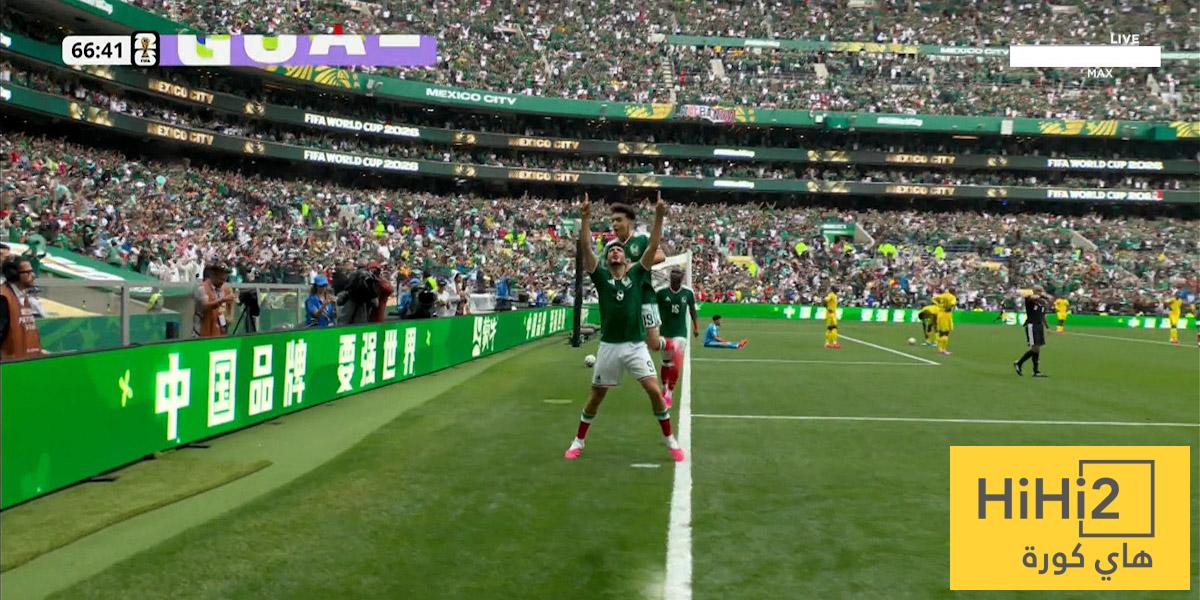 المكسيك تضيف الهدف الثاني أمام جنوب افريقيا