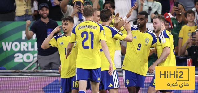 نهاية الشوط الأول بتقدم منتخب السويد أمام تونس