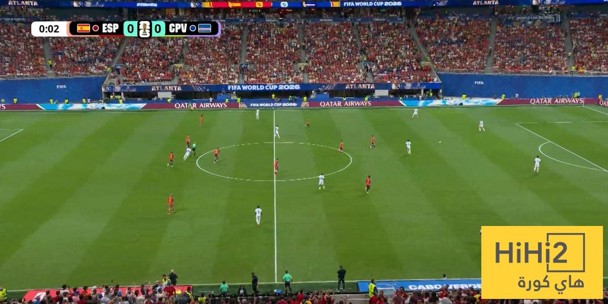 احصائيات نصف ساعة بين إسبانيا والرأس الأخضر في كأس العالم