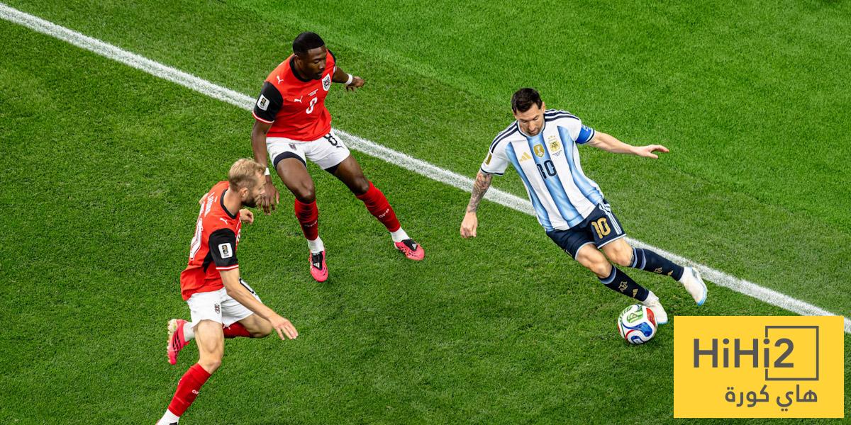 احصائيات شوط اللقاء الأول بين الأرجنتين والنمسا