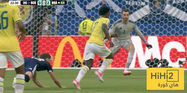 احصائيات نصف ساعة من مواجهة البرازيل واسكتلندا