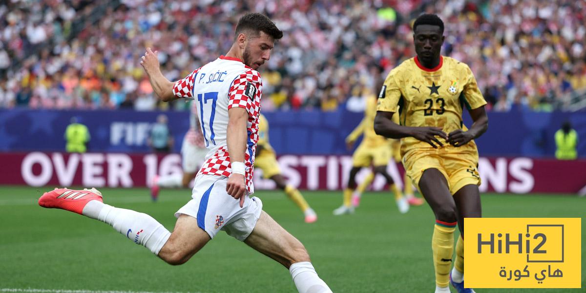 موقع الملاعب : نهاية الشوط الأول – كرواتيا تتقدم على غانا