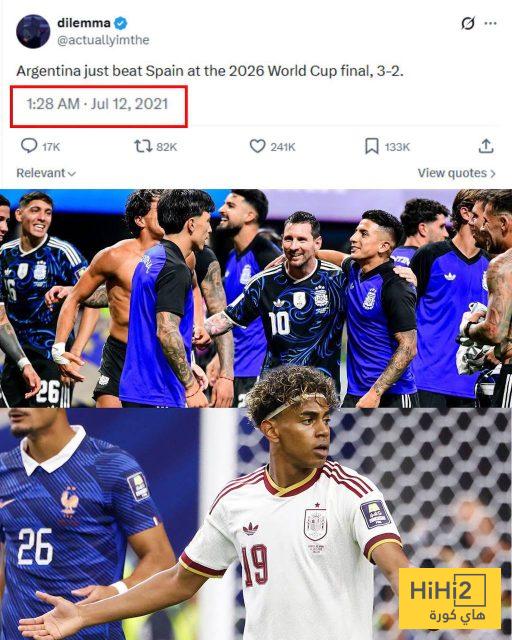 صورة – تغريدة من 2021 تثير الذهول بتوقع دقيق لنهائي الأرجنتين وإسبانيا … من البطل؟!