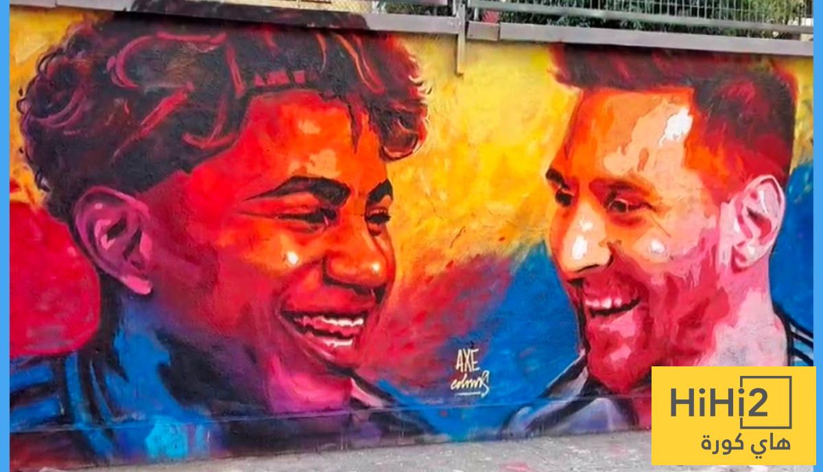 صورة .. تخريب جدارية ميسي ولامين في برشلونة قبل مباراة نهائي مونديال 2026
