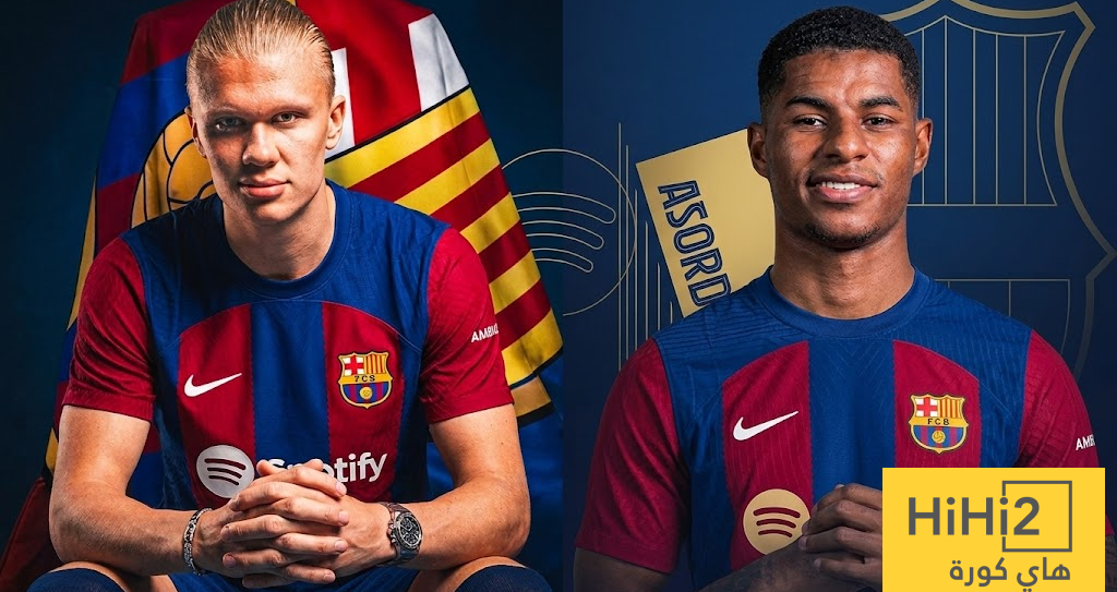 موقف برشلونة النهائي من صفقتي هالاند وراشفورد
