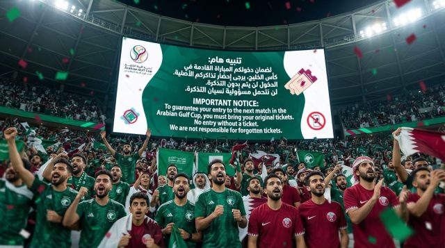 تحذير مهم للجماهير قبل مواجهة السعودية و قطر .. لا تذهب للملعب دون هذا الأمر