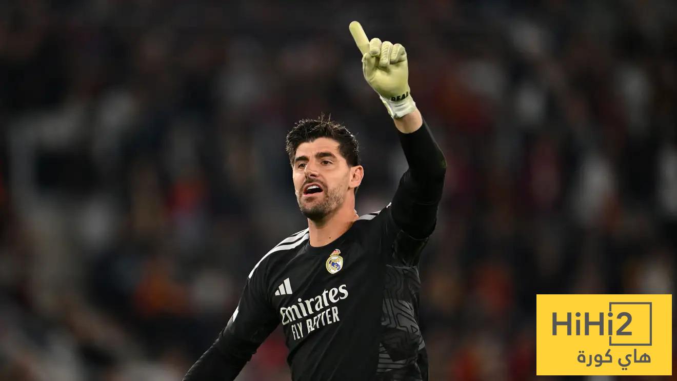 كورتوا يفضح عجز خط وسط ريال مدريد أمام روما