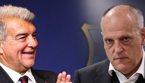 قناة ريال مدريد تهاجم حكم مباراة بيتيس وبرشلونة.. تيباس ولابورتا في قلب المشهد مجددًا
