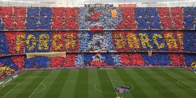 الكشف عن تيفو جماهير برشلونة ضد ريال مدريد