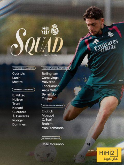 عاجل : قائمة ريال مدريد الرسمية لمواجهة برشلونة في الكلاسيكو