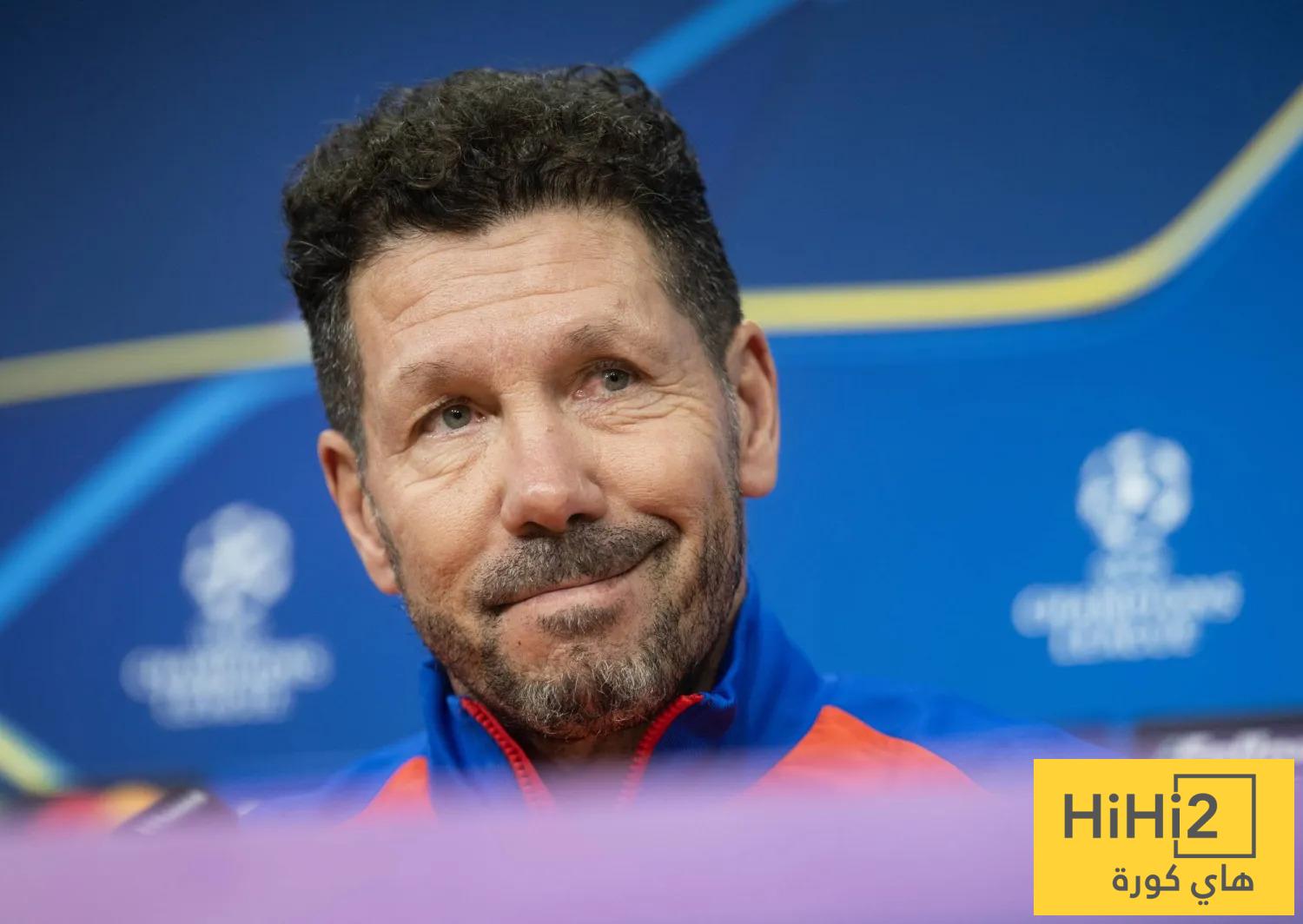انتصار واحد يفصل سيميوني عن رقم تاريخي مع أتلتيكو مدريد